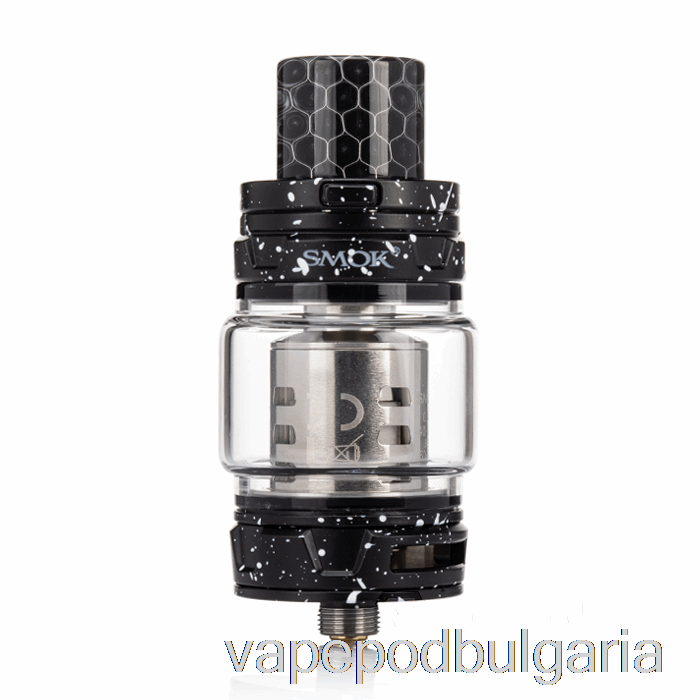 Vape 10000 Дръпки Smok Tfv12 Prince Sub-ohm Tank Black W/ White Spray